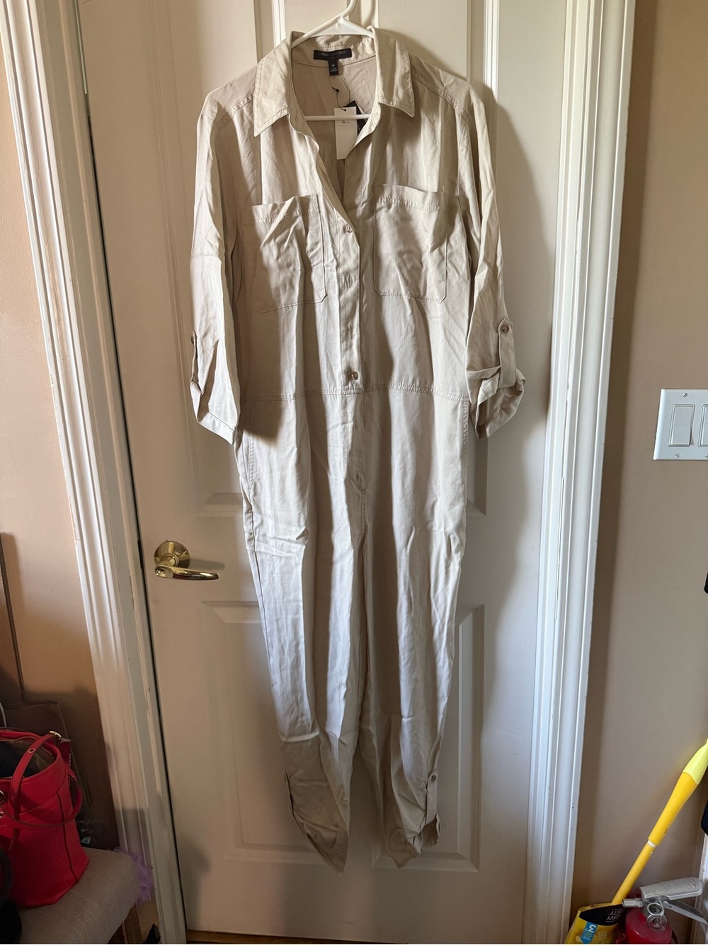 Banana Republic Beige Jumpsuit with Black Label